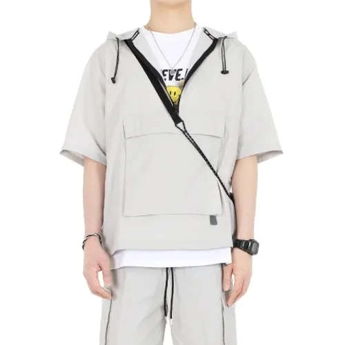 ACHA  |Unisex Street Style Short Sleeves Logo Hoodies