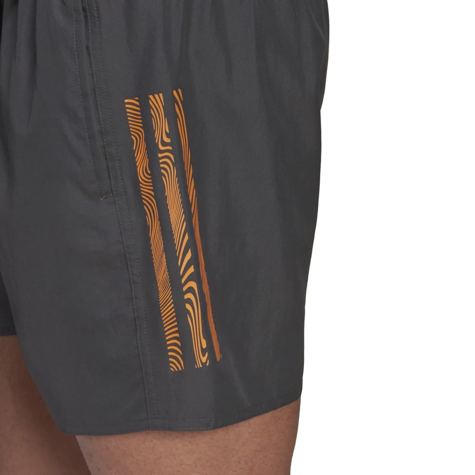 adidas Mid 3 Stripe CLX SI Swim Shorts - Grey
