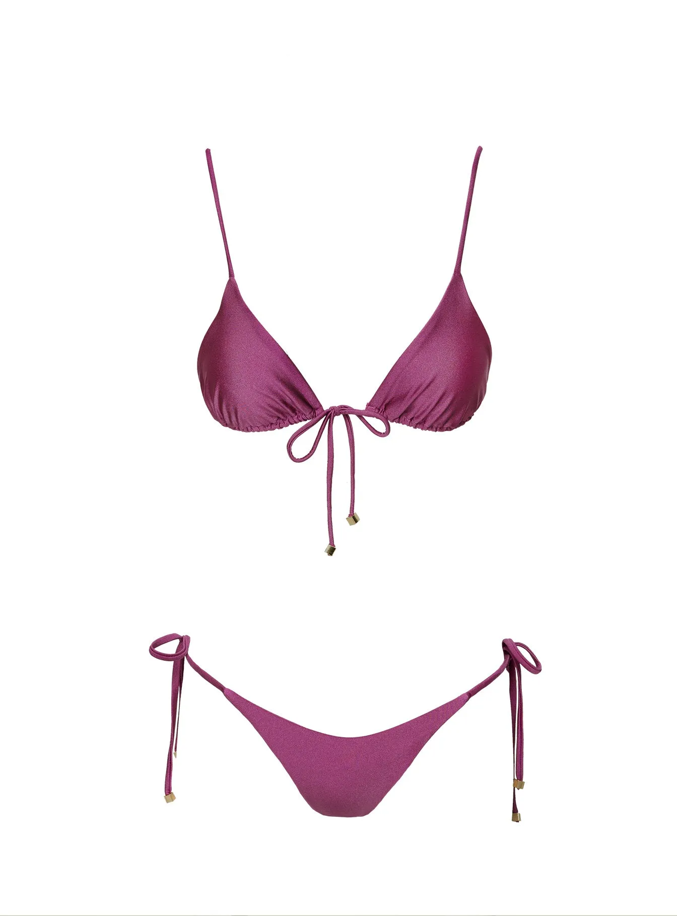 Alizzi Mauve Tie Front Triangle Bikini Top