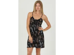 Angie Women's Tie Neck Lace Trim Mini Dress