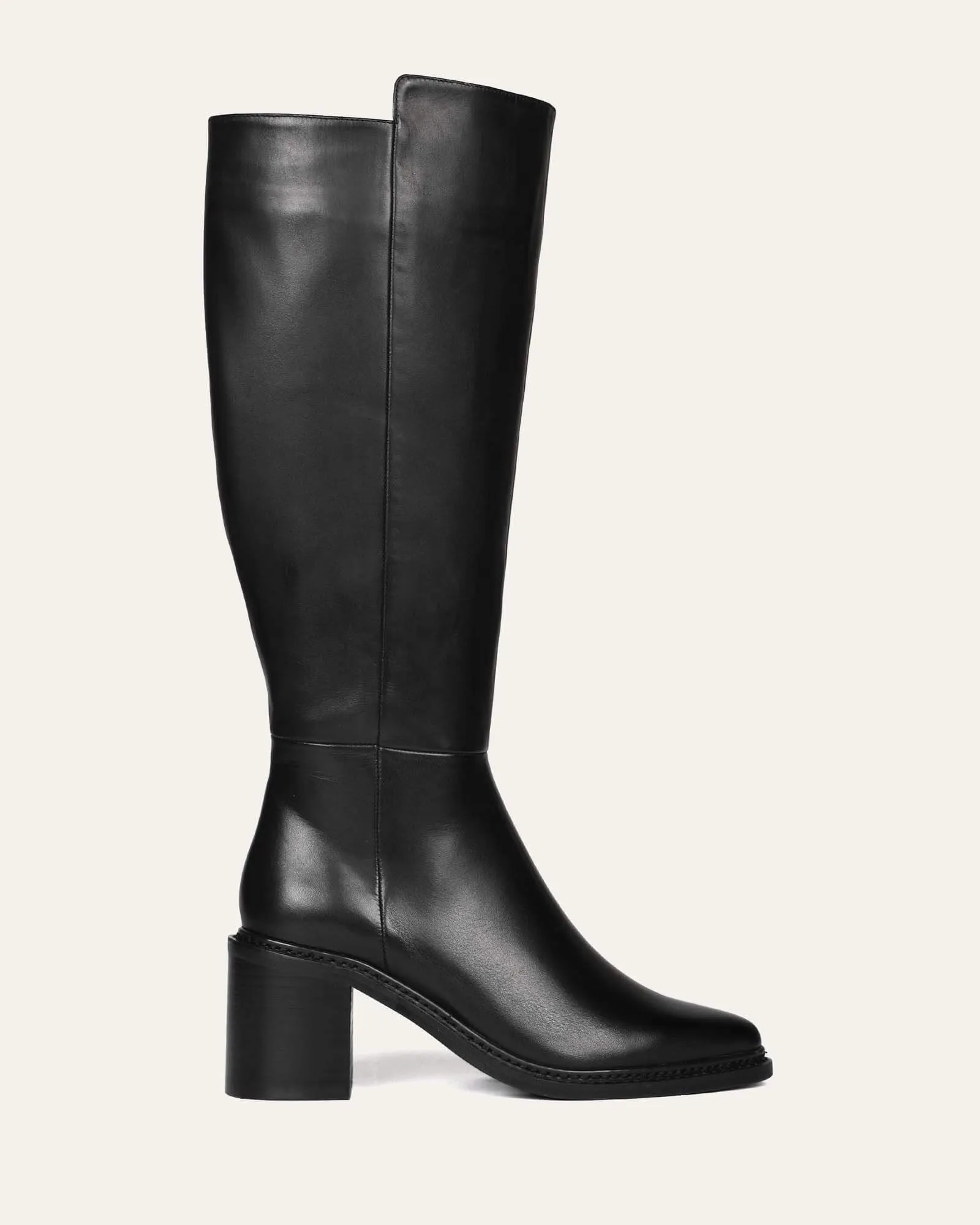 ANISSA KNEE BOOTS BLACK LEATHER