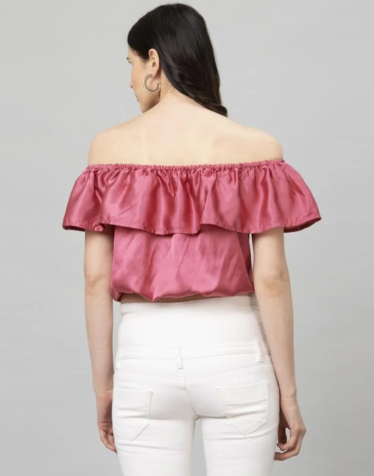 Stunning Pink Satin Silk Tops