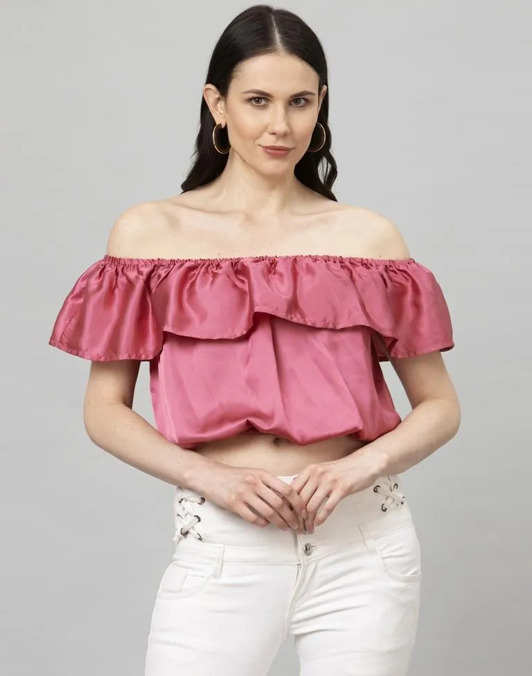 Stunning Pink Satin Silk Tops