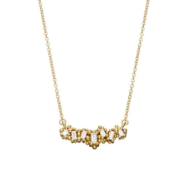 Baguette Diamond Necklace in Yellow Gold