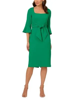 Bell Sleeve Tie Front Dress