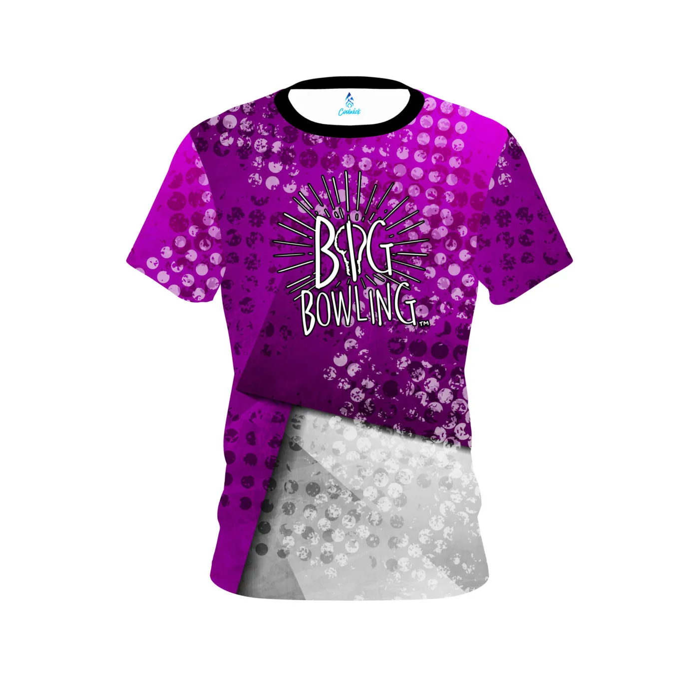 Big Bowling Purple Grungey CoolWick Bowling Jersey