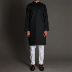 Black Royal Embroidered Kurta