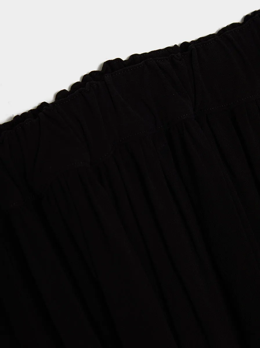 Black Rayon Georgette Garment Skirt