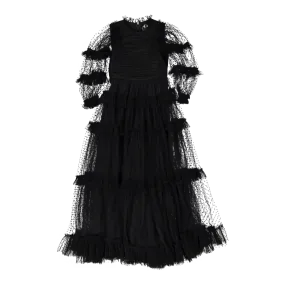 Black Tulle Pleated Frill Dress AW1136