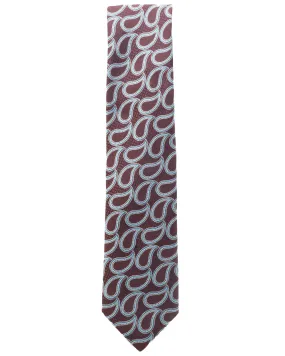 Exploded Paisley Silk Tie in Blue and Brown