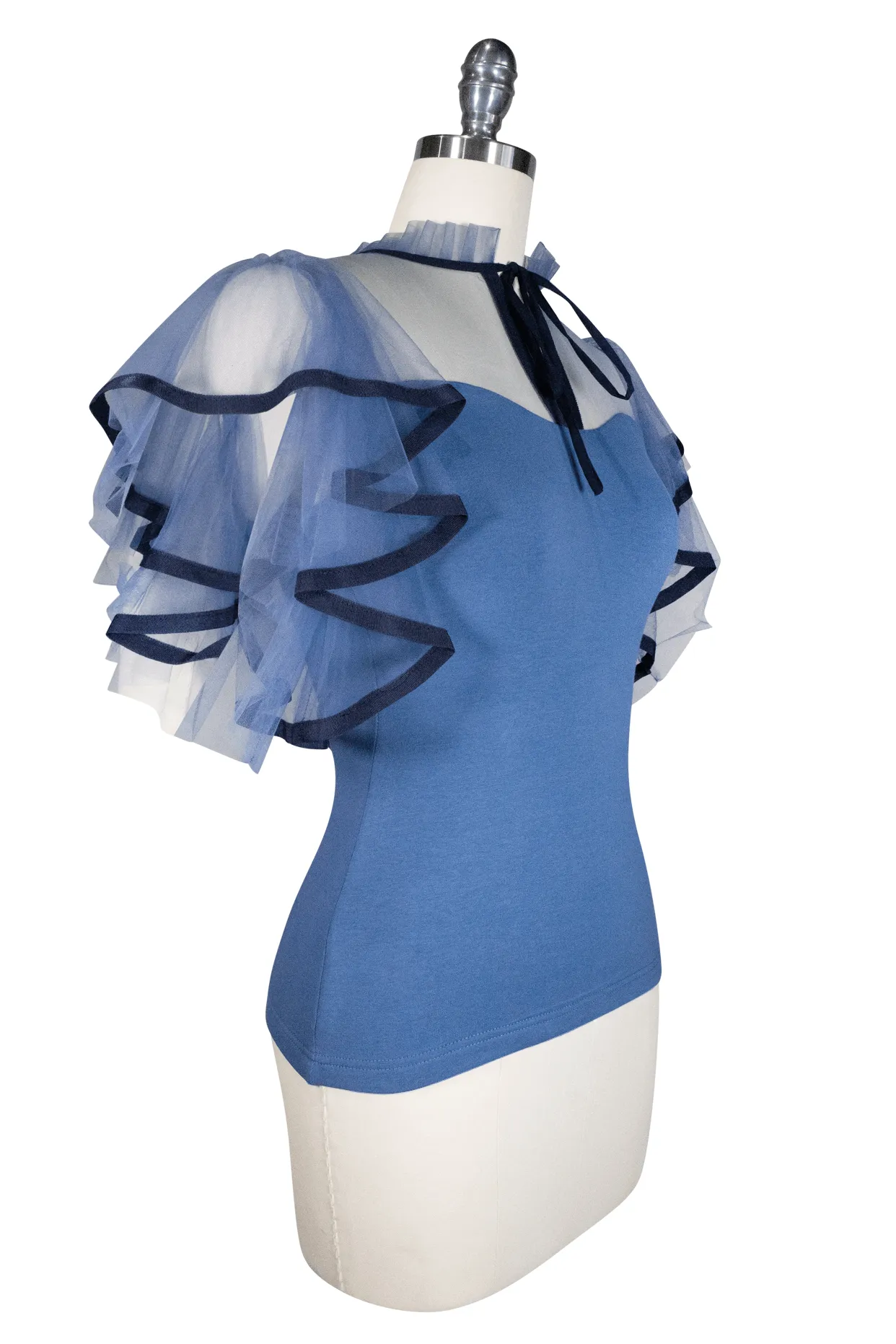 blue La Luna flutter top