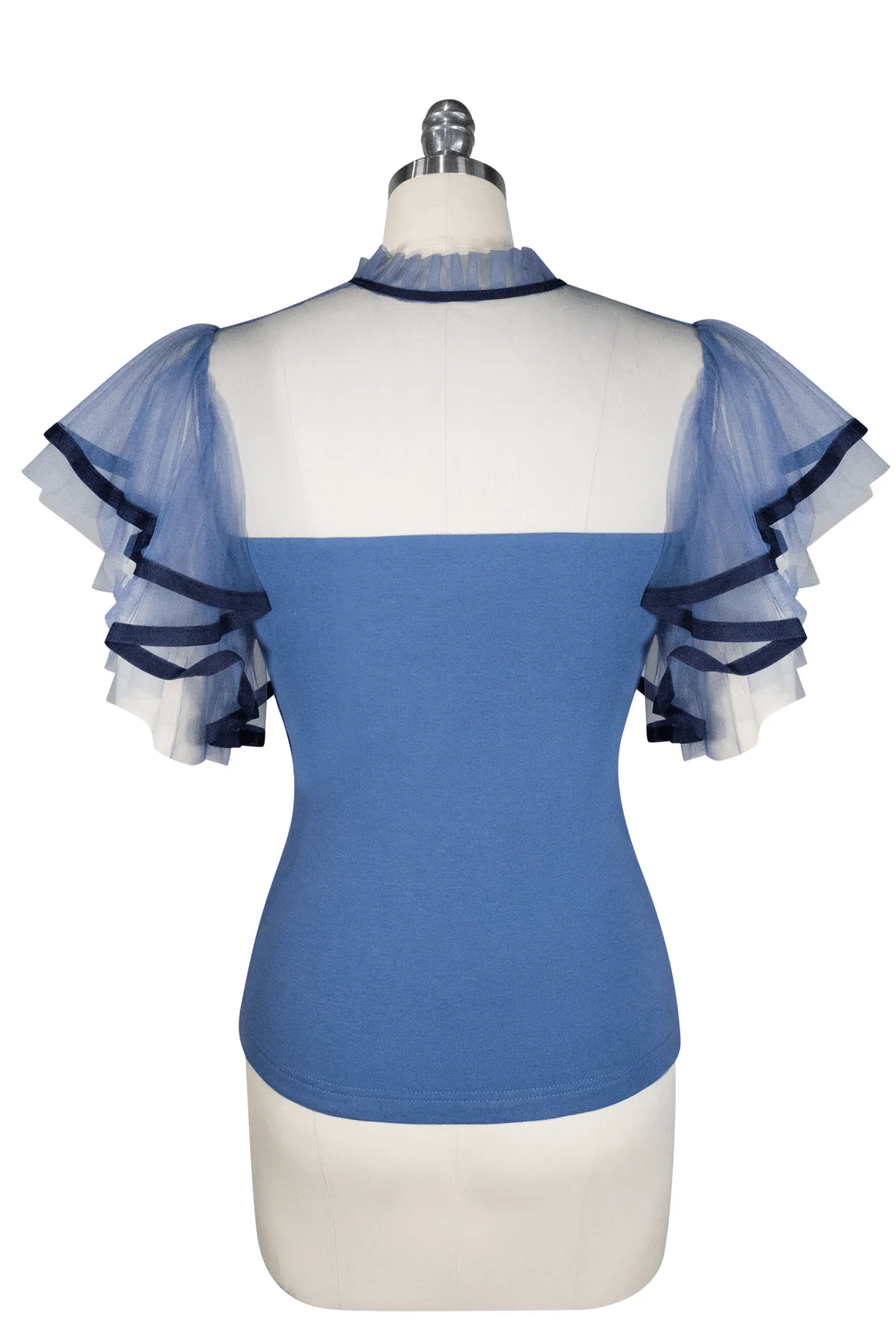 blue La Luna flutter top