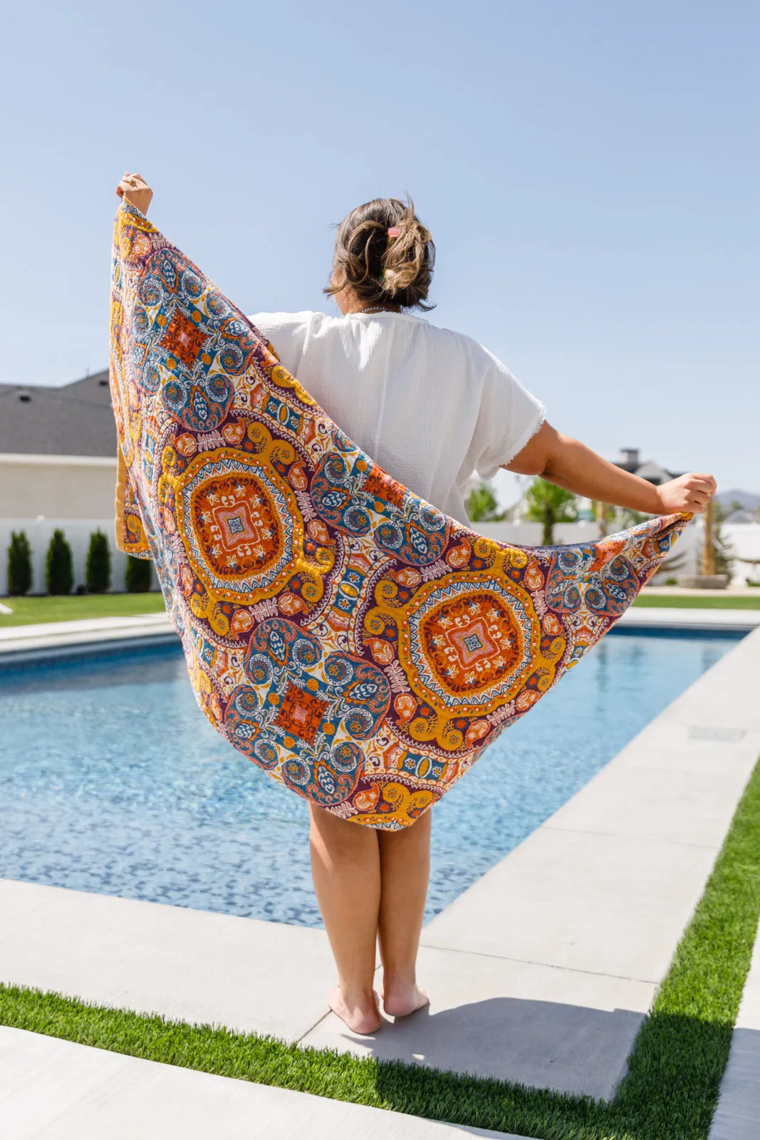 Beach Towel in Boho Medallions