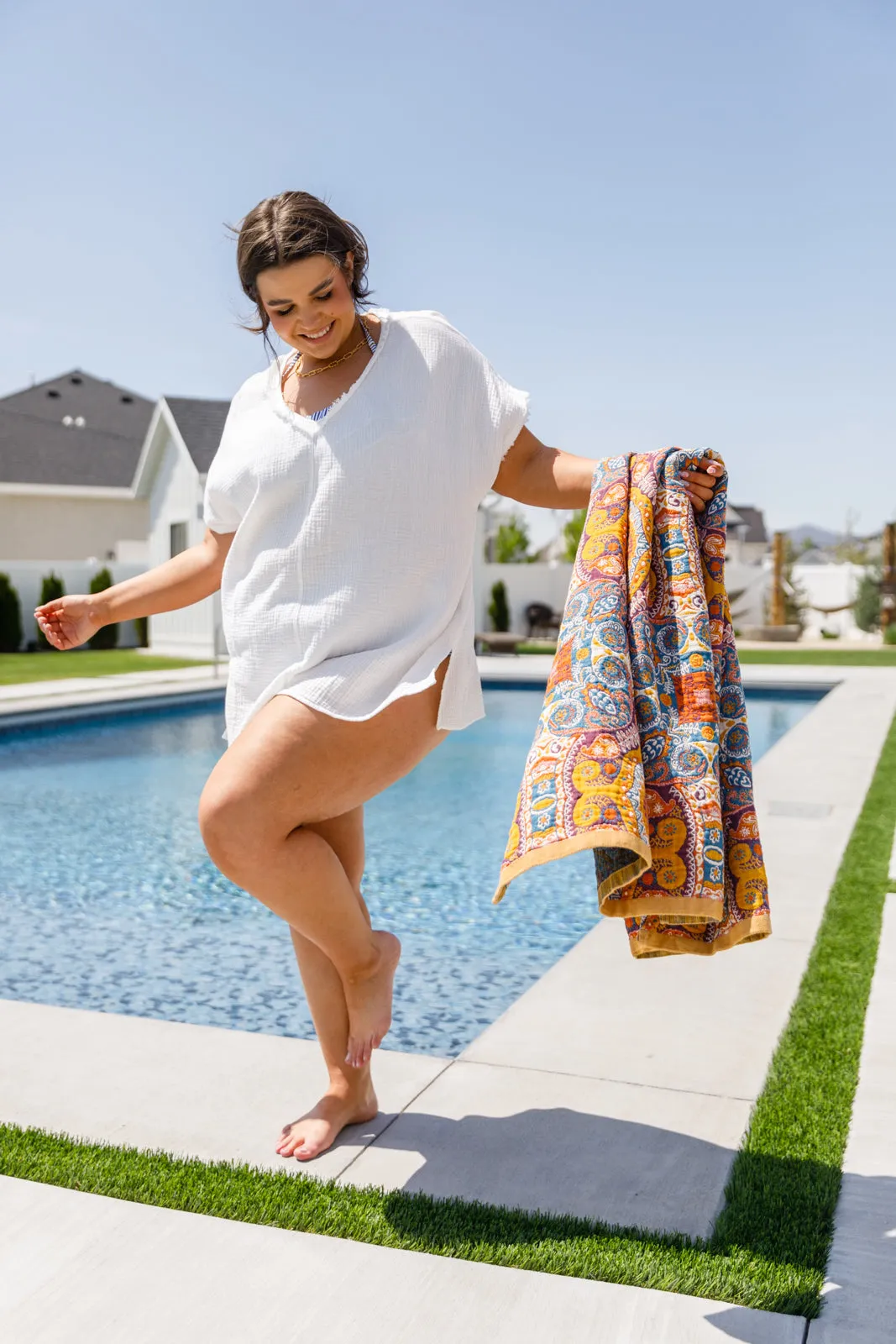 Beach Towel in Boho Medallions