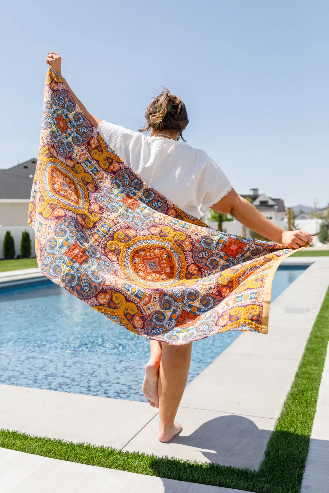 Beach Towel in Boho Medallions