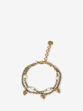 Brazalete Pearl Skull Chain