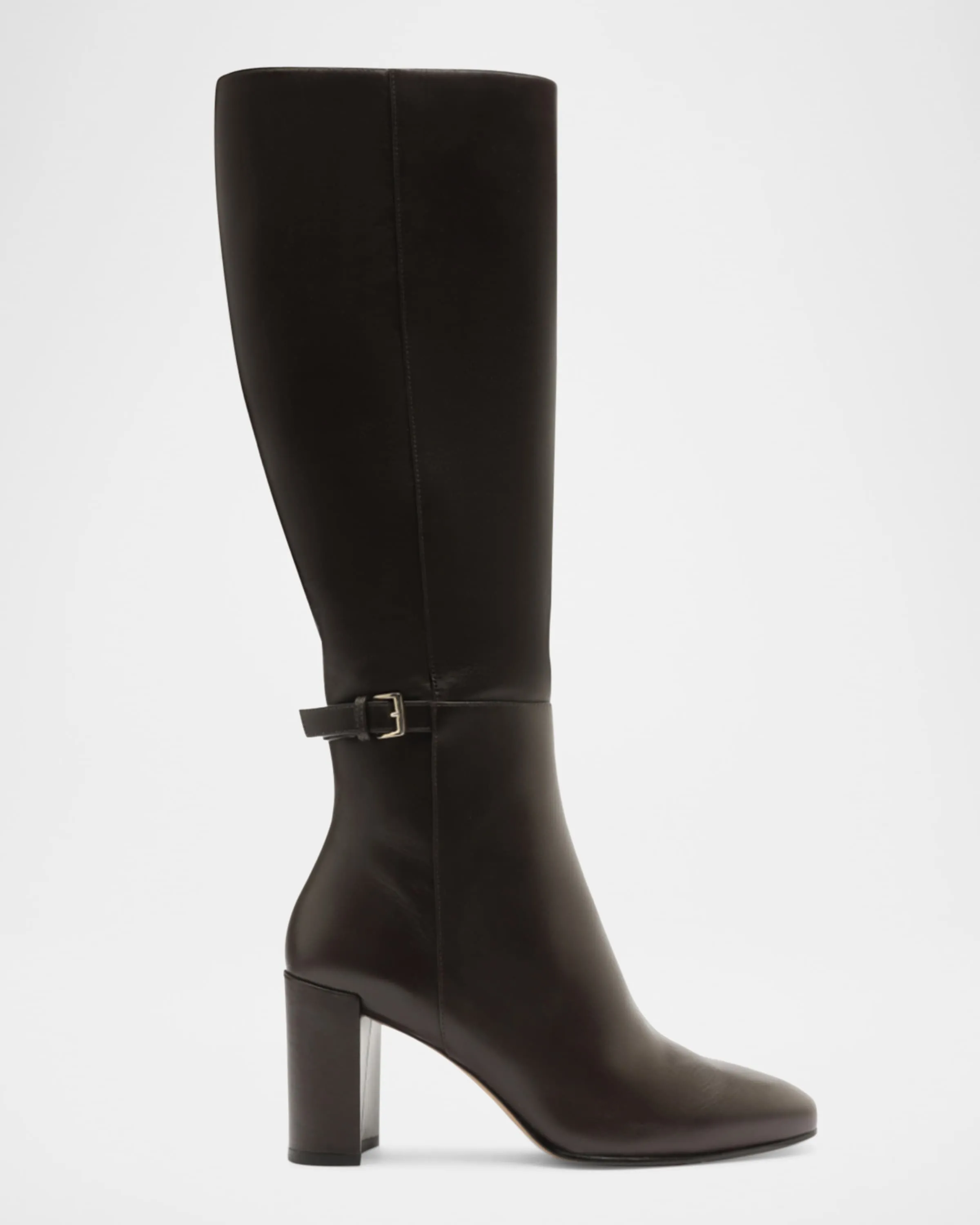 Candance Leather Buckle Knee Boots