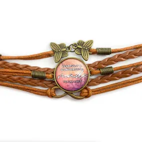 Multi-Strand Leather Bracelet with Butterflies