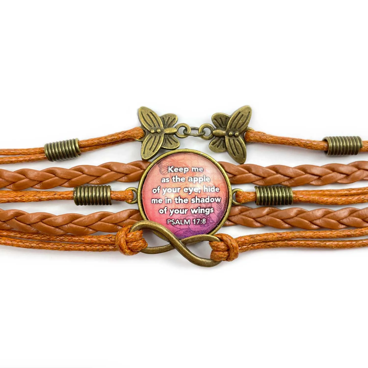 Multi-Strand Leather Bracelet with Butterflies