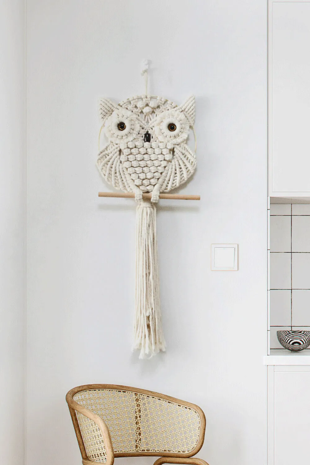 Hand-Woven Owl Macrame Wall Decor