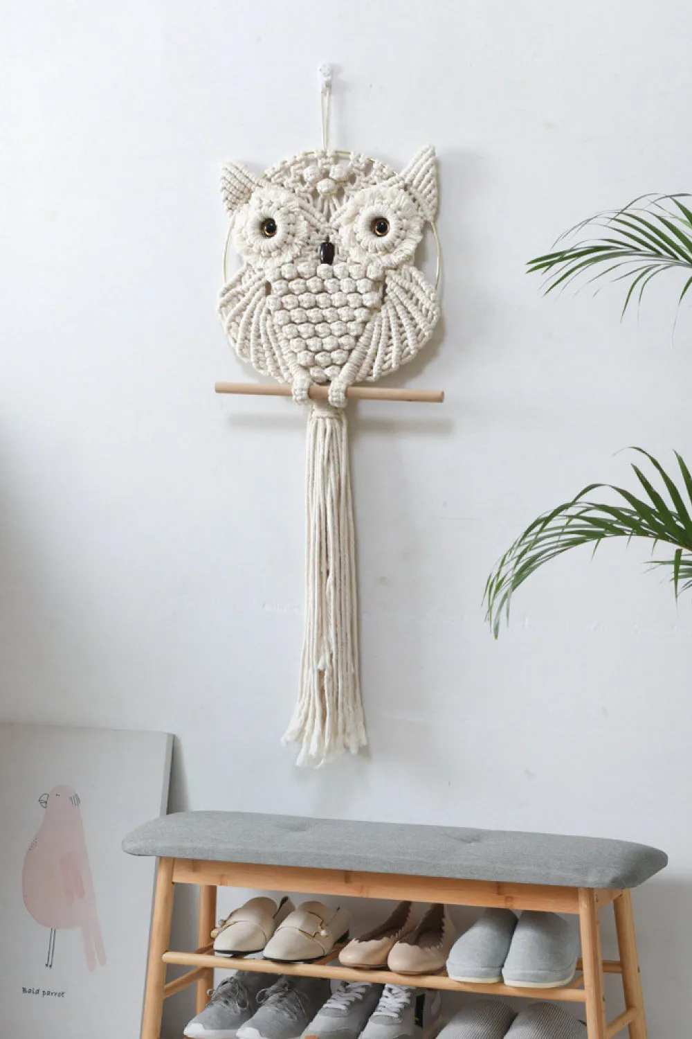 Hand-Woven Owl Macrame Wall Decor