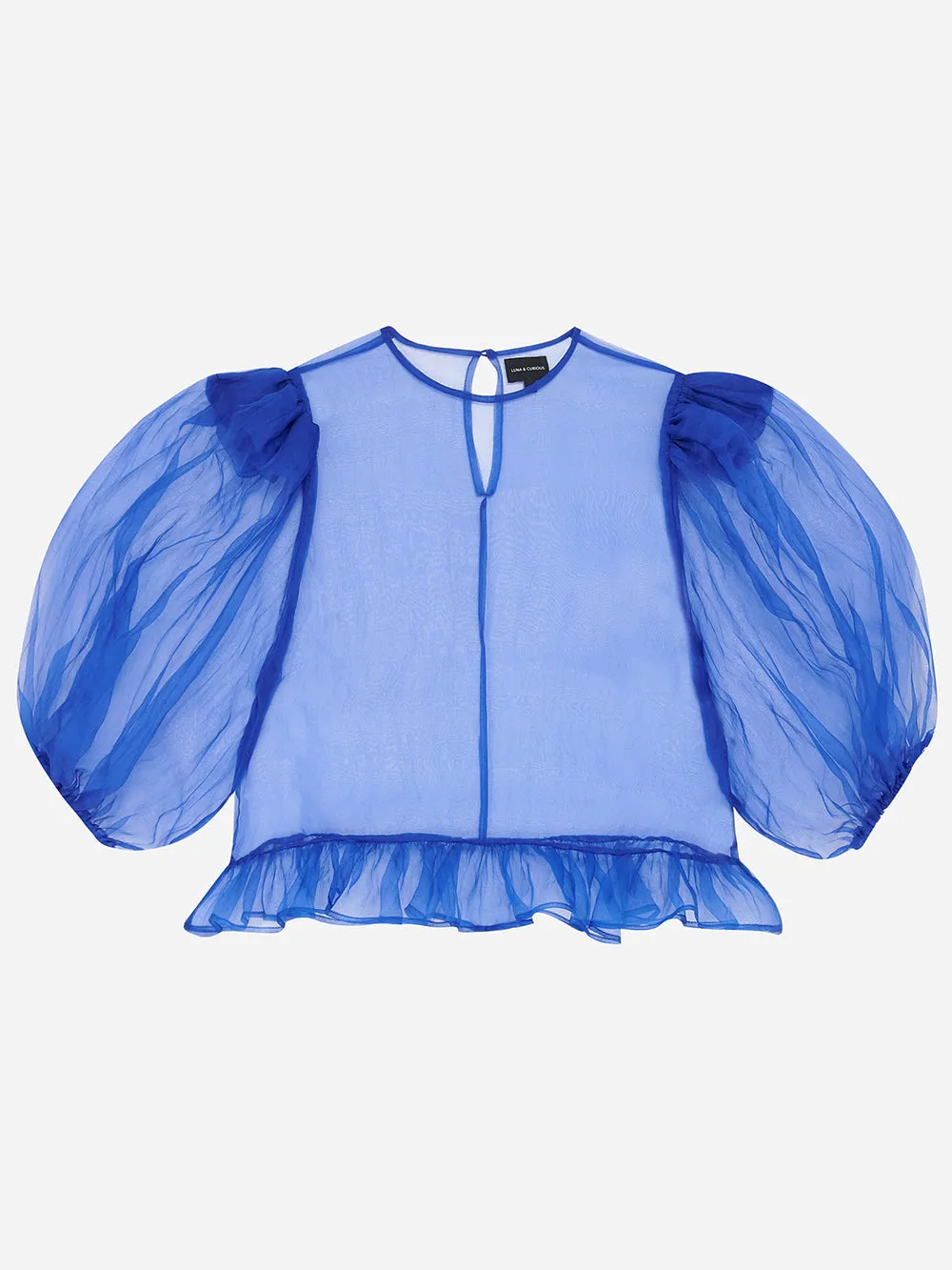 Chic Cobalt Blue Puff Sleeve Top