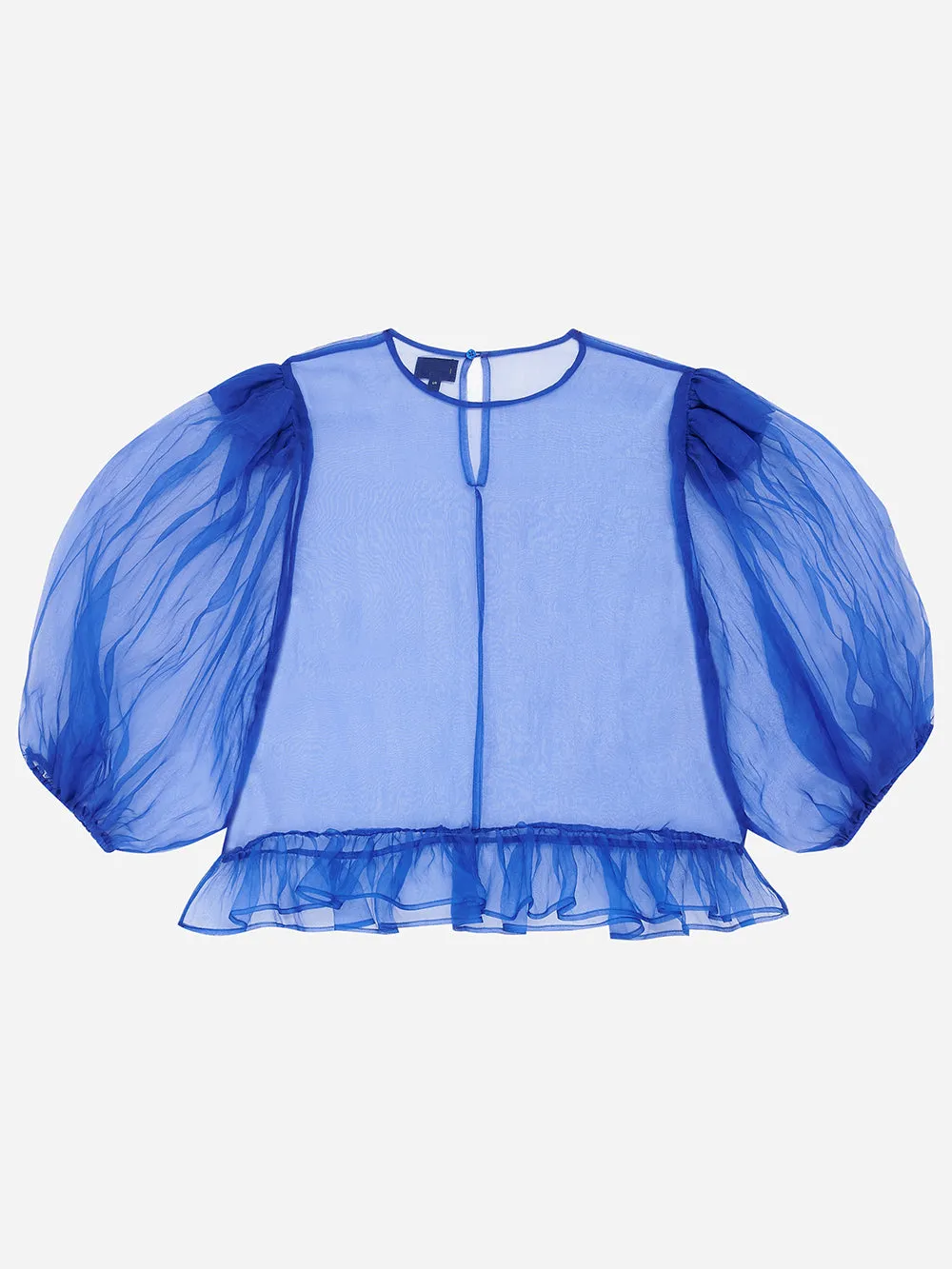 Chic Cobalt Blue Puff Sleeve Top