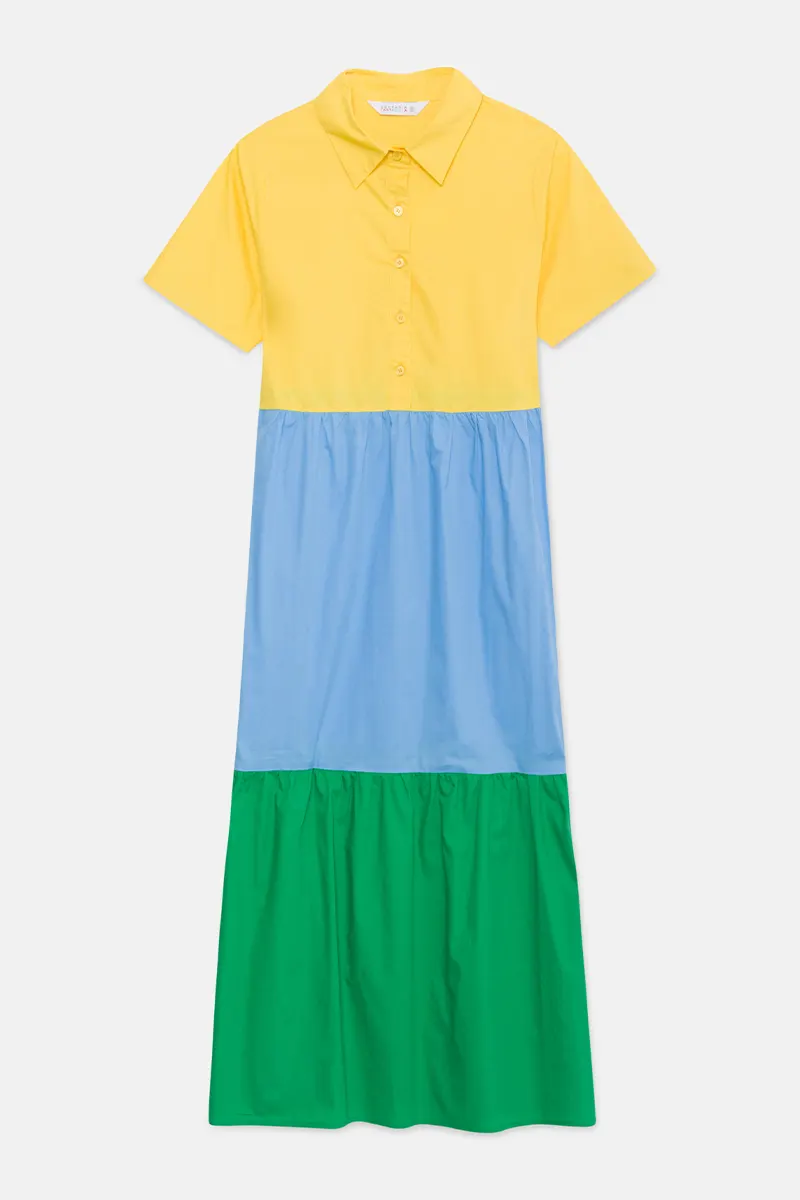 Color Block Midi Dress by COMPANIA FANTASTICA