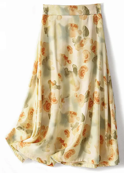 Comfy Apricot Print Skirt