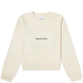 comfy cream cropped crew sweatshirt