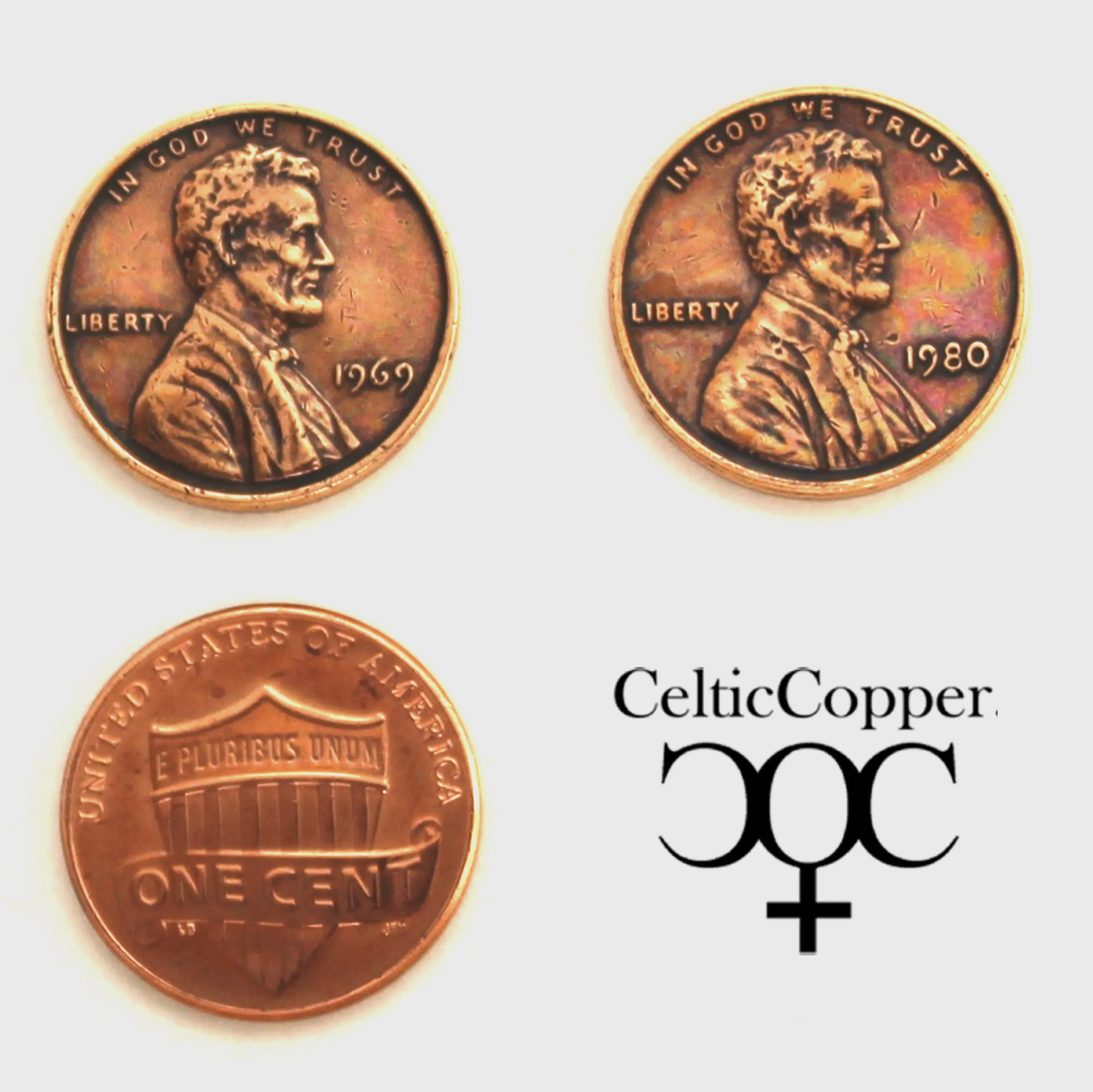 Copper Earring Studs US Penny Perfect Coin Replica 19mm American Copper Penny Earring Studs