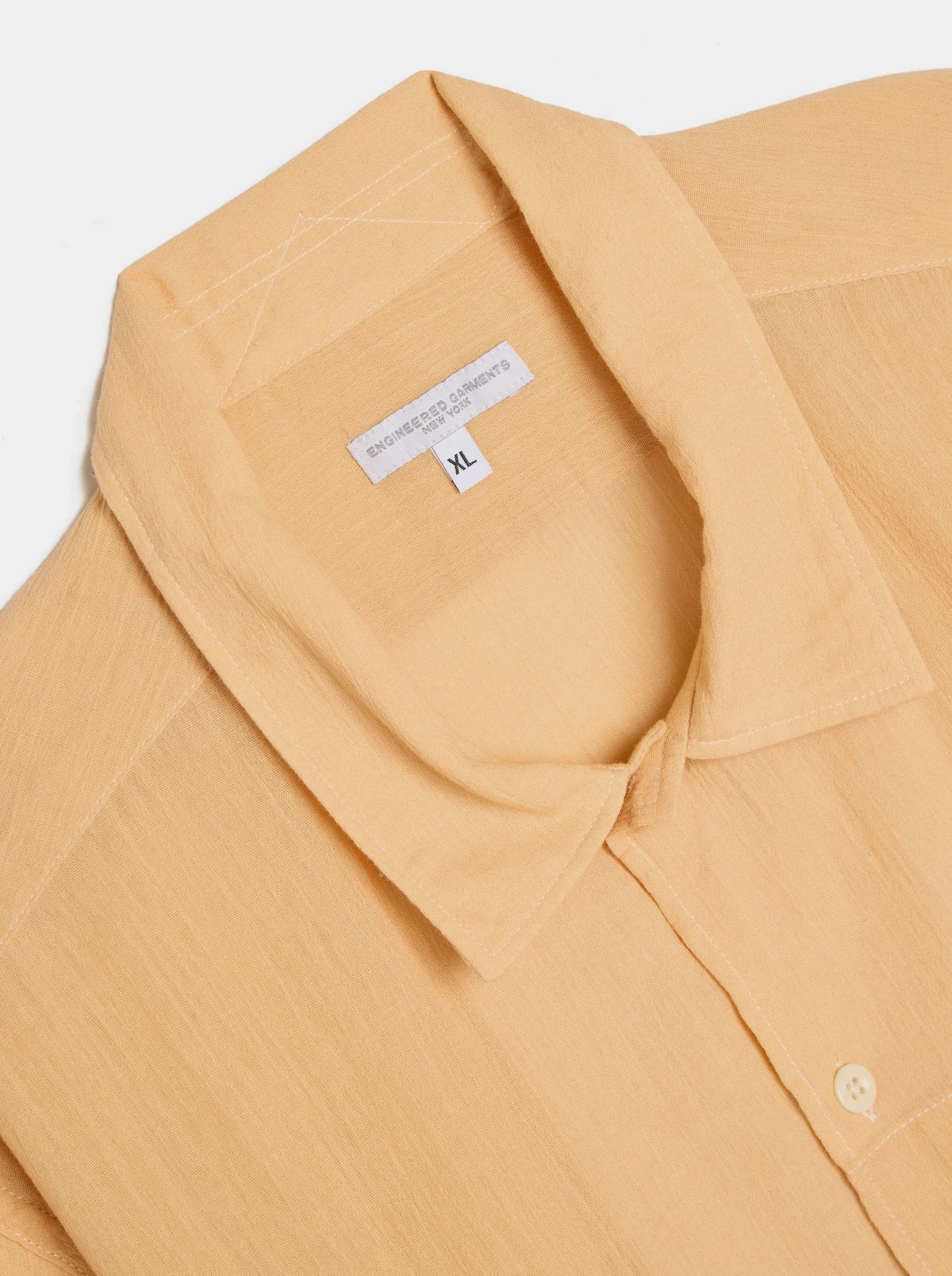 Coral Cotton Crepe Camp Shirt