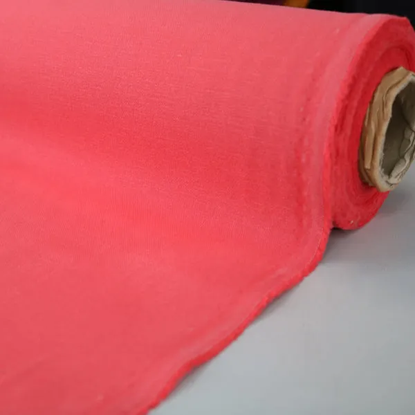 Coral Pink Brushed Panama Weave Home Furnishing Fabric