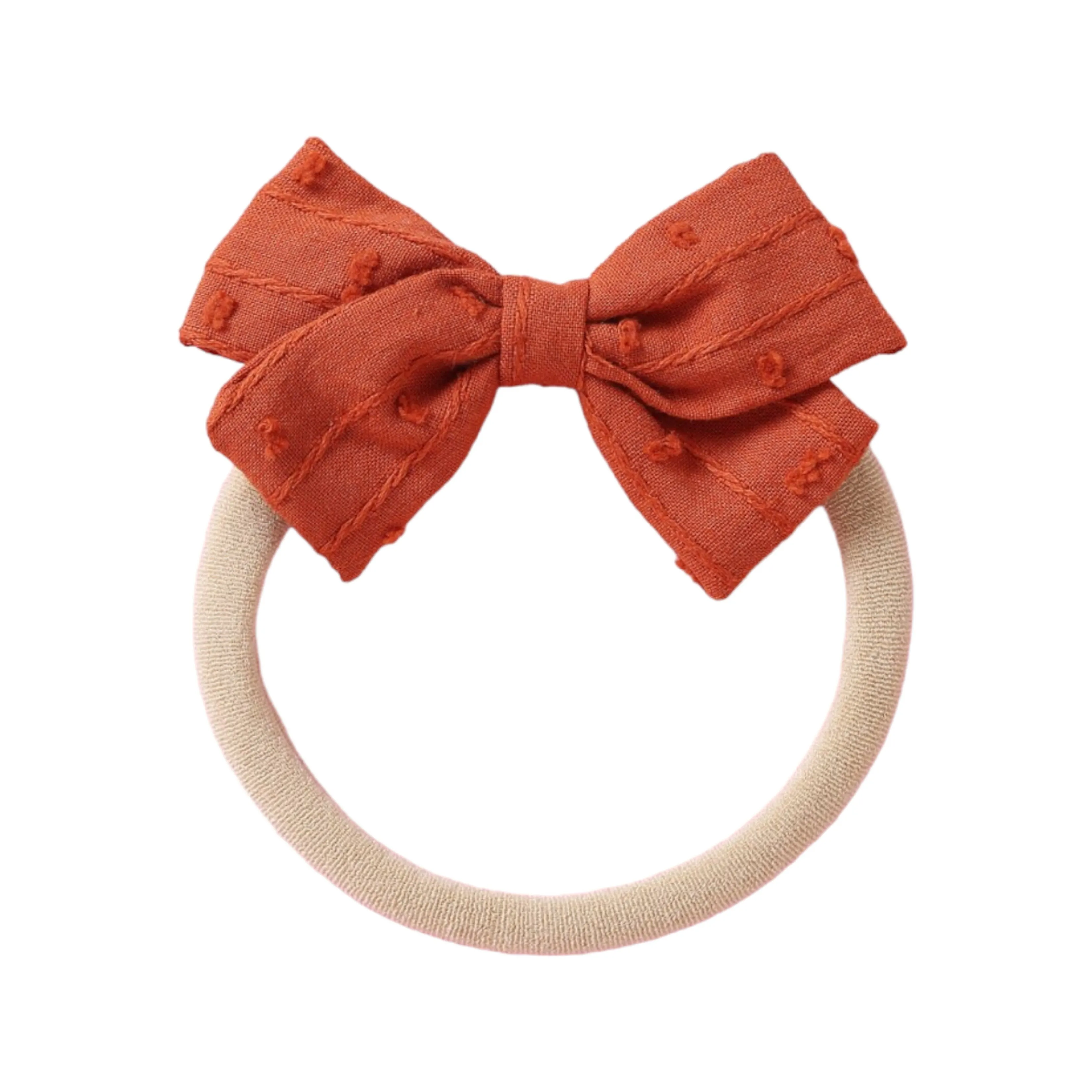 Blush Dotty Cotton Baby Bow