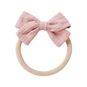 Blush Dotty Cotton Baby Bow