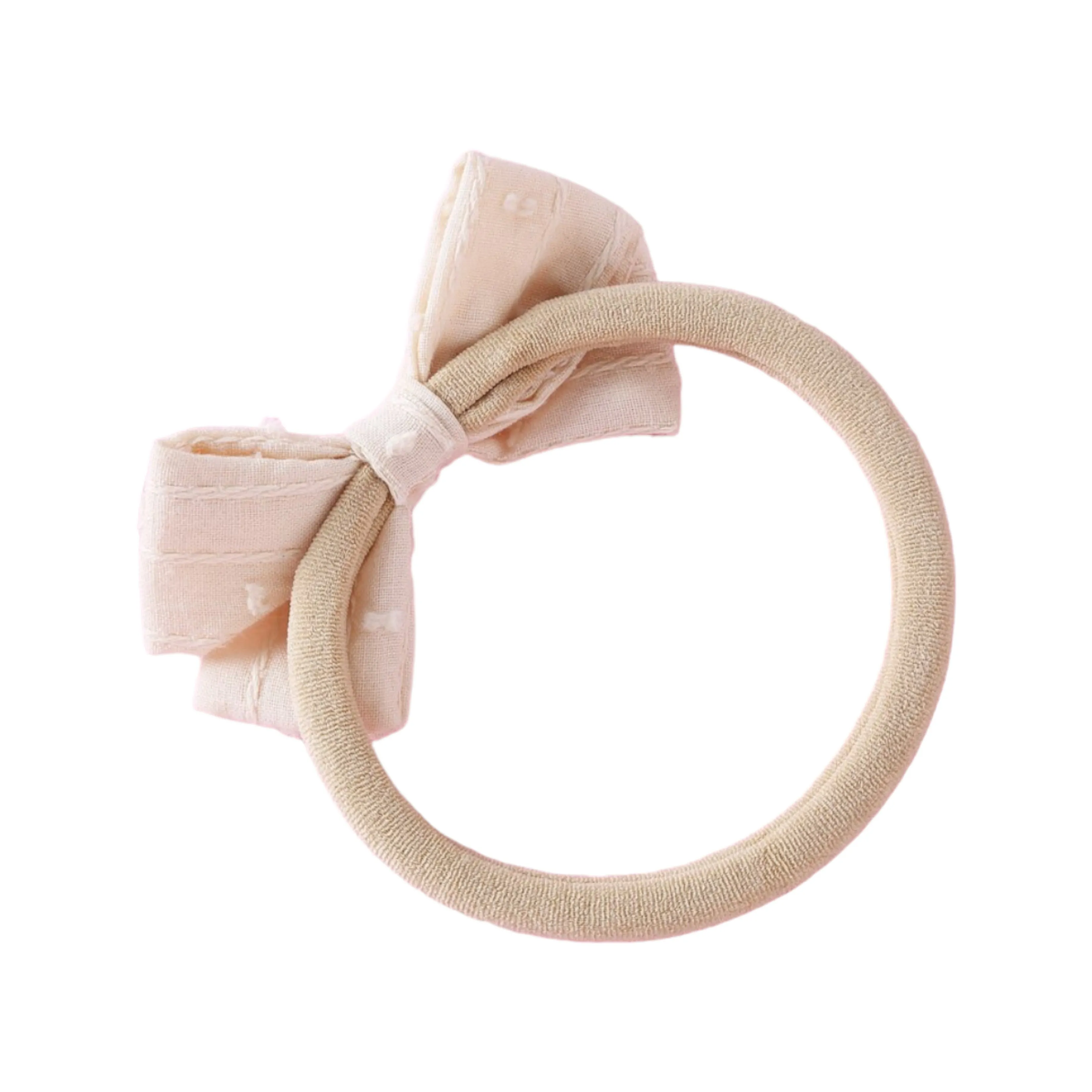 Blush Dotty Cotton Baby Bow