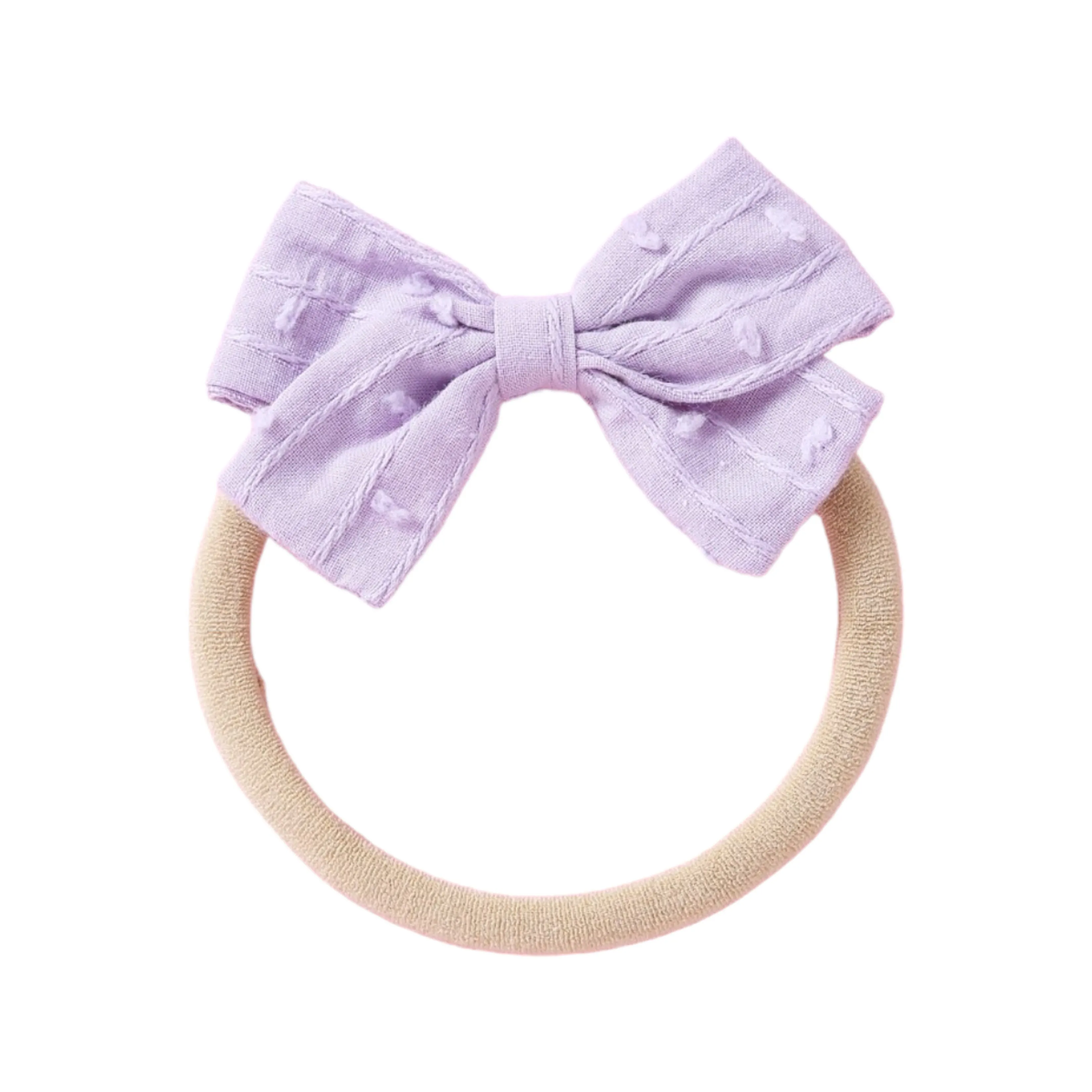 Blush Dotty Cotton Baby Bow