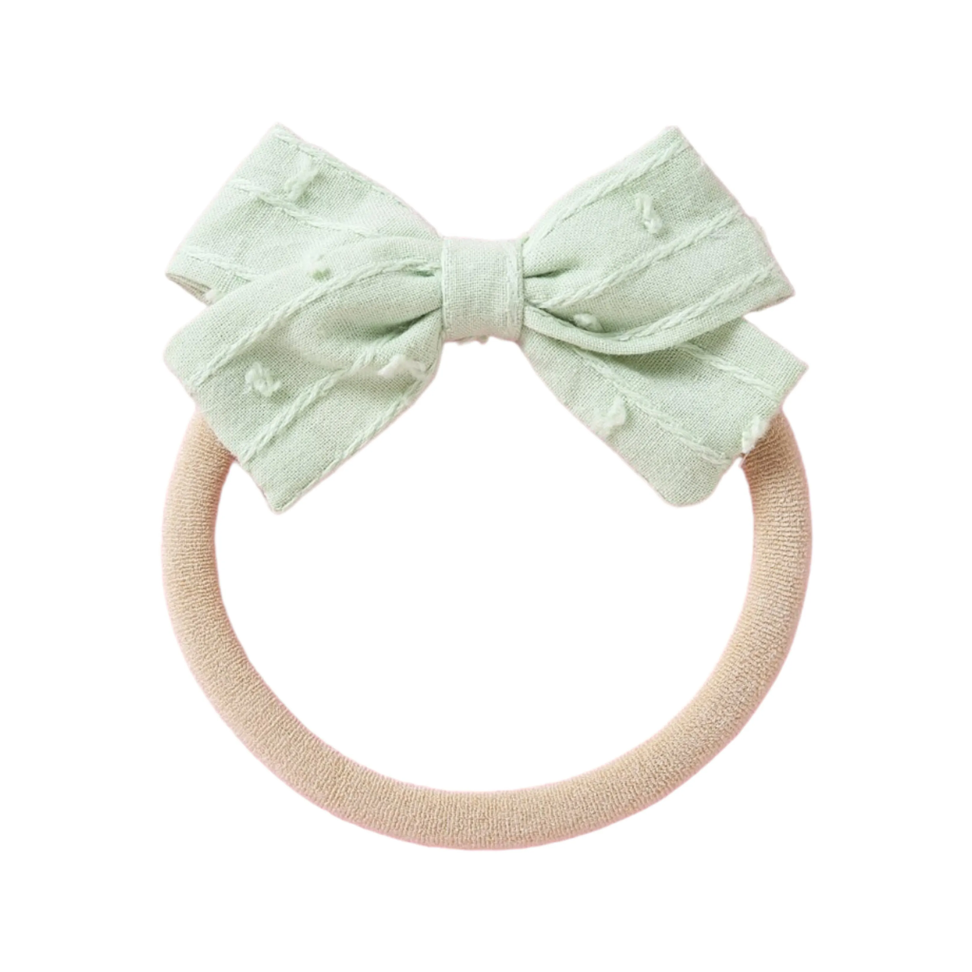 Blush Dotty Cotton Baby Bow