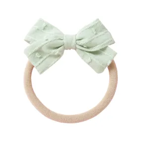 Mint Dotty Cotton Baby Bow