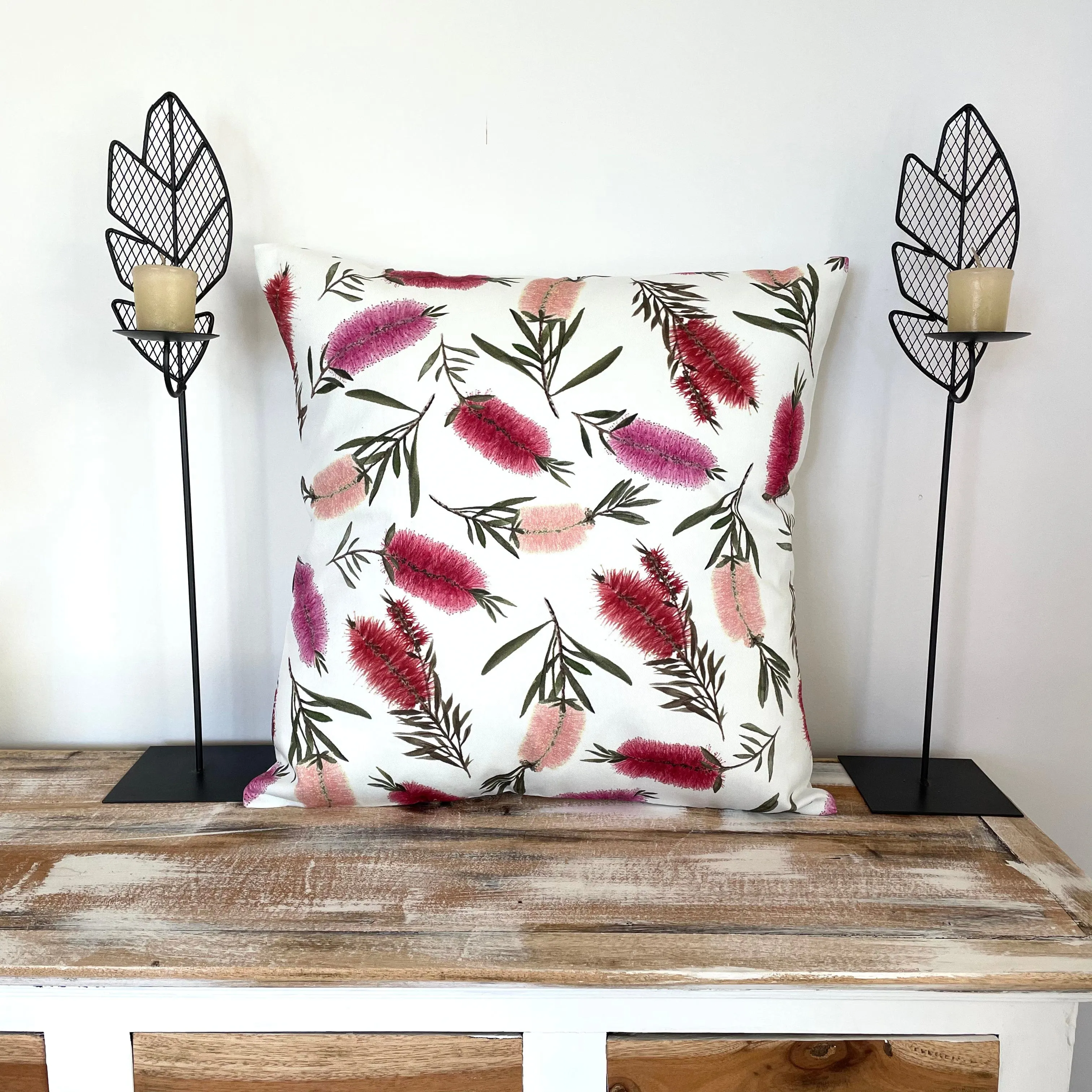 Multi Bottlebrush Cotton Drill Cushion Cover