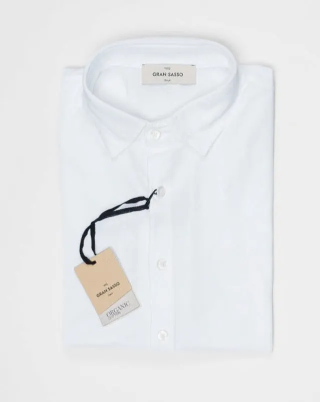 Cotton Jersey Shirt in White by Gran Sasso