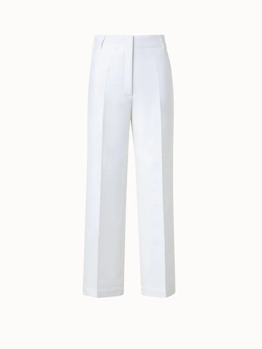 Cropped Cotton Twill Pants