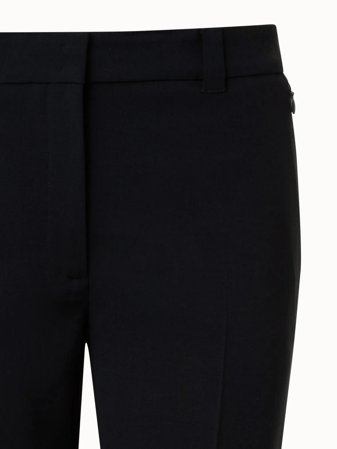 Cropped Wool Double-Face Pants