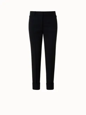 Cropped Wool Double-Face Pants