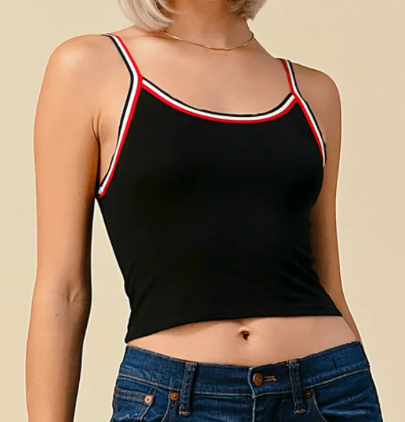 Stripped Band Crop Cami