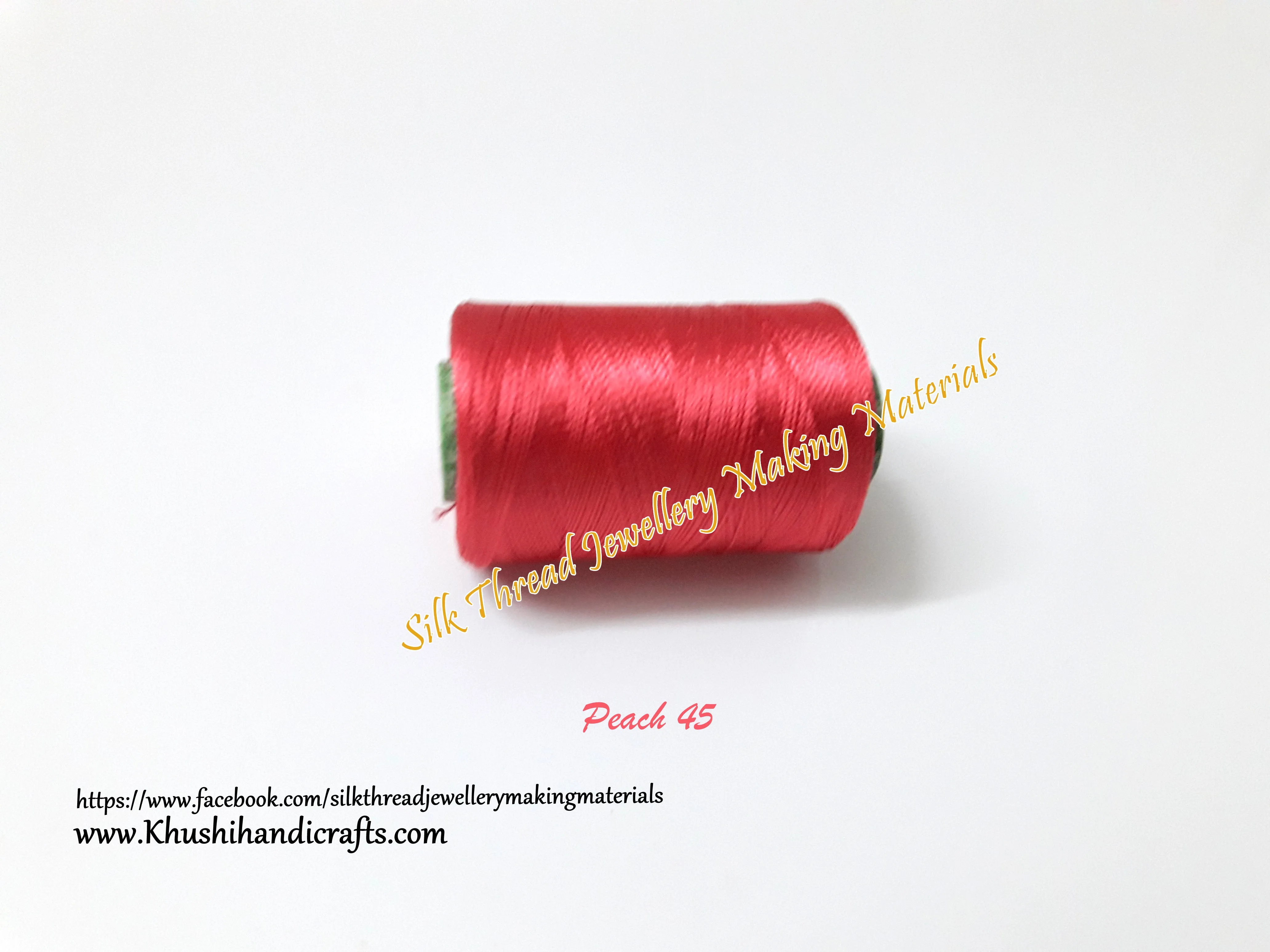 Dark Peach Silk Threads Individual Spools - Shade No. 45 for Jewelry Designing / Tassel Making