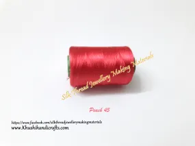 Dark Peach Silk Threads Individual Spools - Shade No. 45 for Jewelry Designing / Tassel Making