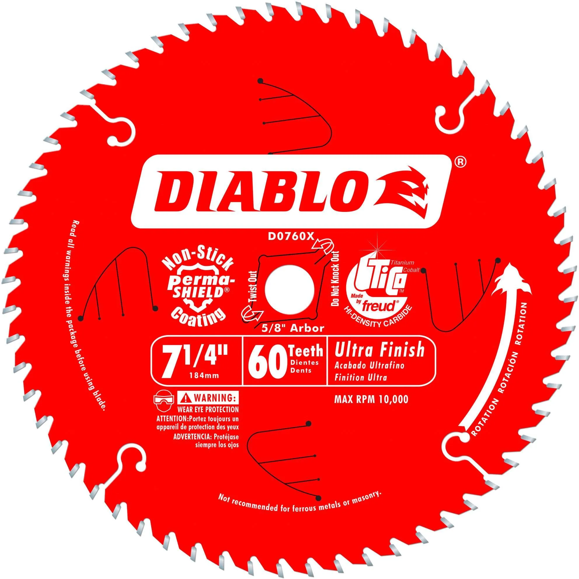 Diablo D0760X 7-1/4 in. x 60 ATB Ultra Finish Saw Blade