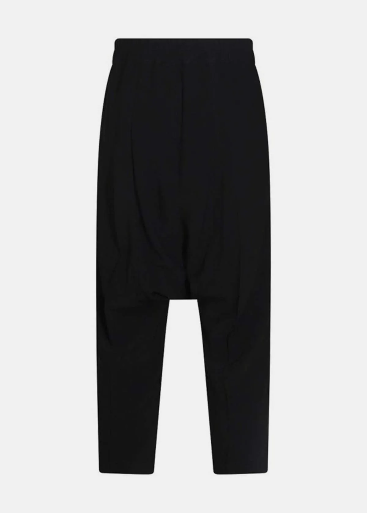 drawstring cropped pants - black