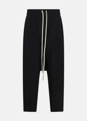 drawstring cropped pants - black